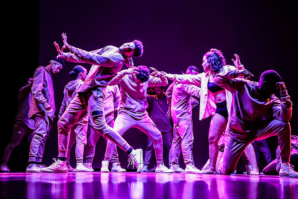 A dancer mid-performance